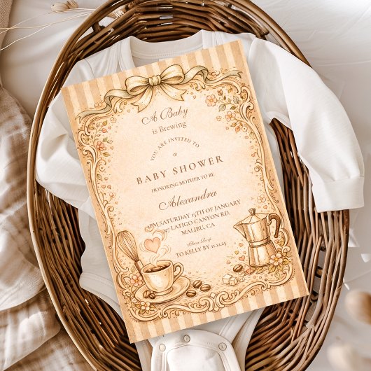 Coffieliefhebber Baby Shower Kaart