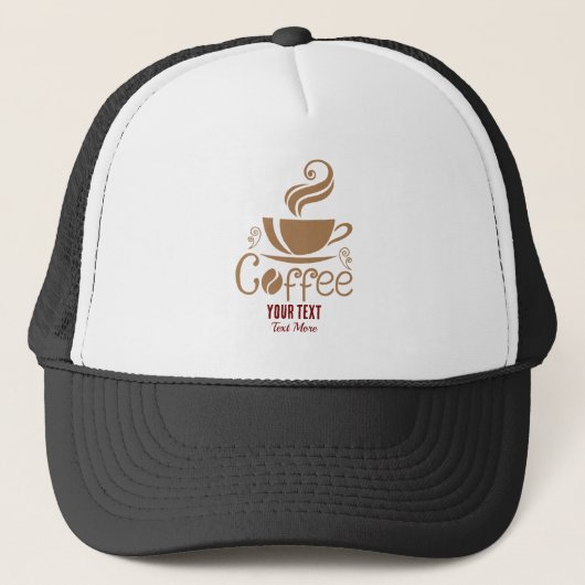 Coffieliefhebber Design – Minimaal Grafisch Ontwer Trucker Pet (Voorkant)