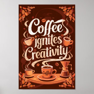 Coffieliefhebbers Motiverende Citaten van Creativi Poster