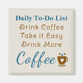 Coffieliefhebbers takenlijst bruin blauw magneet (Voorkant)