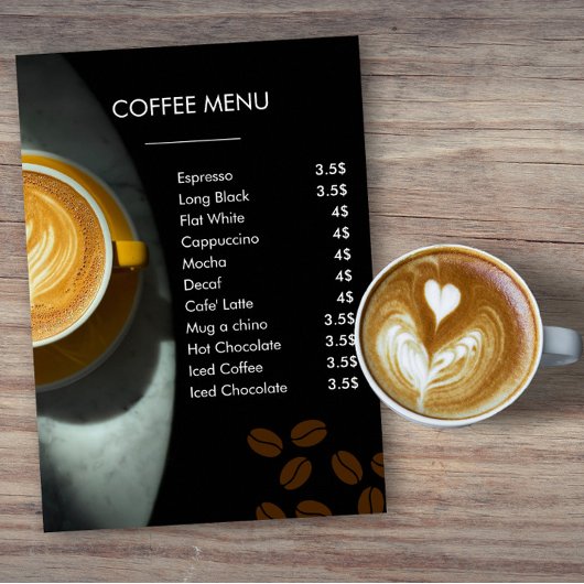 Coffiemenu Zwarte Lijst Logo | Coffeeshop Menu