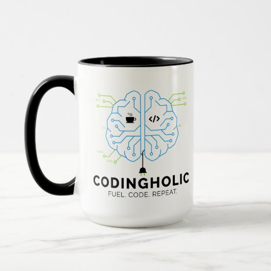 Coffiemokset voor programmeurs en codeursduo mok (Links)