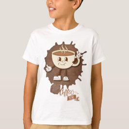 **Coffietijd – Mooie glimlachende kop stoom  T-shirt