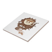 **Coffietijd – Mooie glimlachende kop stoom Tegeltje (Zijkant)