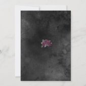 Coffin Black Grey Rozen Sparkle Halloween Wedding Kaart (Achterkant)