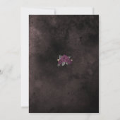 Coffin Black Grey Rozen Sparkle Halloween Wedding Kaart (Achterkant)