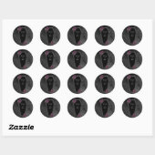 Coffin Black Grey Rozen Sparkle Halloween Wedding Ronde Sticker (Vel)