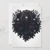 Coffin Bloom Bloemenskelet Wit Gotisch Bruiloft Kaart (Achterkant)