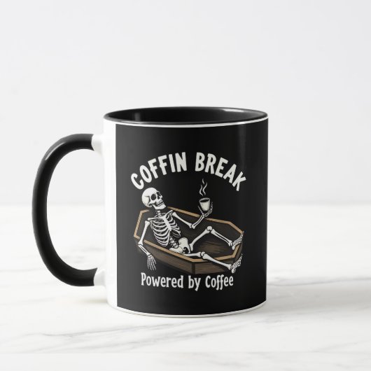 Coffin Break Skeleton Coffee Mok (Links)