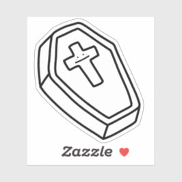 Coffin doodle sticker