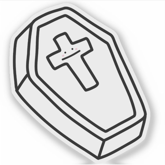 Coffin doodle sticker (Voorkant)