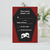 Coffin Ebony II (Red) RSVP-kaart RSVP Kaartje (Staand voorkant)