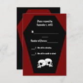 Coffin Ebony II (Red) RSVP-kaart RSVP Kaartje (Voorkant / Achterkant)