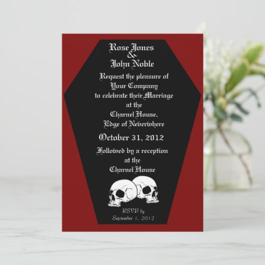 Coffin Ebony II (Rode bruiloft) Kaart (Staand voorkant)