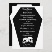 Coffin Ebony II (White Wedding Invitation) Kaart (Voorkant / Achterkant)