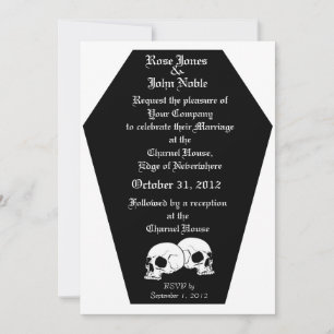 Coffin Ebony II (White Wedding Invitation) Kaart