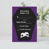 Coffin Ebony (Indigo) RSVP-kaart RSVP Kaartje (Staand voorkant)