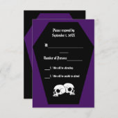 Coffin Ebony (Indigo) RSVP-kaart RSVP Kaartje (Voorkant / Achterkant)