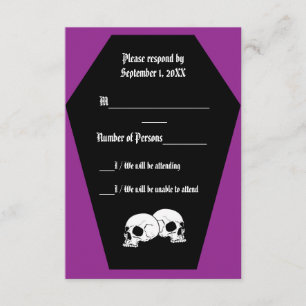 Coffin Ebony (Paars) RSVP-kaart RSVP Kaartje