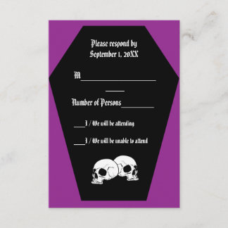 Coffin Ebony (Paars) RSVP-kaart RSVP Kaartje