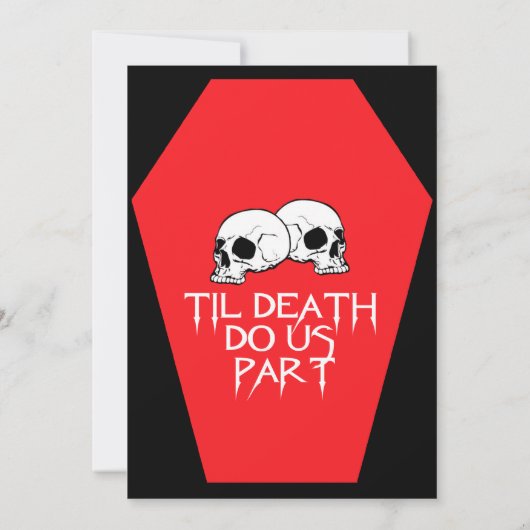 Coffin Ebony (Ruby) Wedding Invitation Kaart (Achterkant)