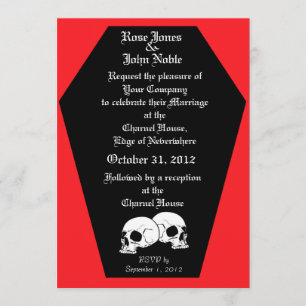 Coffin Ebony (Ruby) Wedding Invitation Kaart