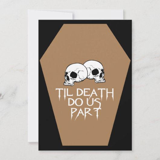 Coffin Ebony (Tan) Wedding Invitation Kaart (Achterkant)