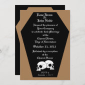 Coffin Ebony (Tan) Wedding Invitation Kaart (Voorkant / Achterkant)