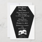 Coffin Ebony (White Wedding Invitation) Kaart (Voorkant)