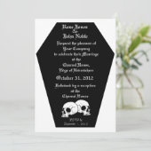 Coffin Ebony (White Wedding Invitation) Kaart (Staand voorkant)