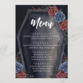Coffin Floral Gothic Wedding Menu (Voorkant)