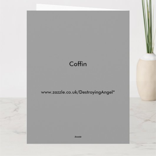 Coffin Funny Get Well Soon Kaart Custom Kaart (Achterkant)