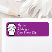 Coffin Ivory I (Paarse) retourlabel Etiket (Insitu)