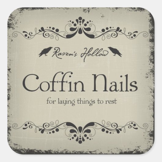 Coffin Nails Halloween Jar Sticker Label (Voorkant)