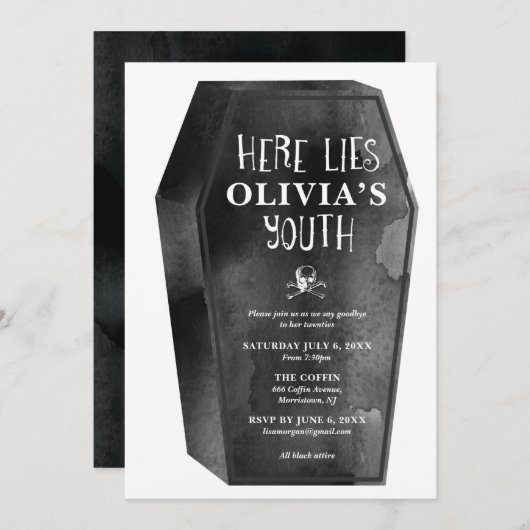 Coffin Party Hier is mijn jeugd Kaart (Voorkant / Achterkant)