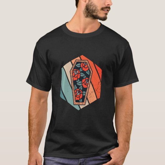 Coffin Retro Funeral Graveyard Gothic Mortician T-shirt (Voorkant)