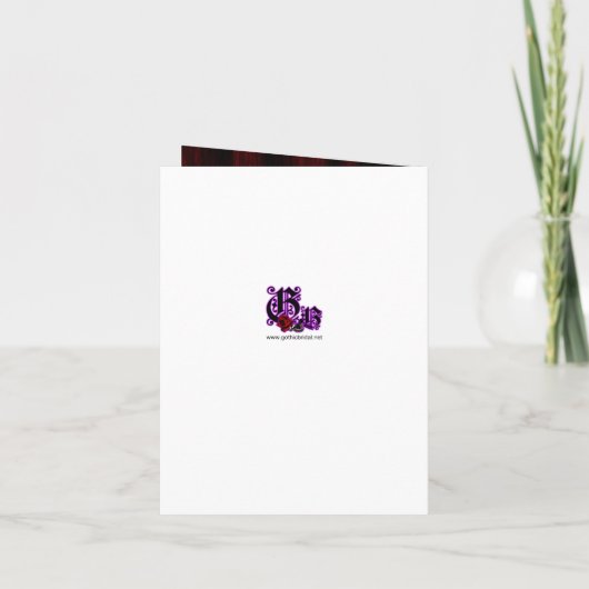 Coffin & Roses Goth Wedding Invitation Card (Achterkant)