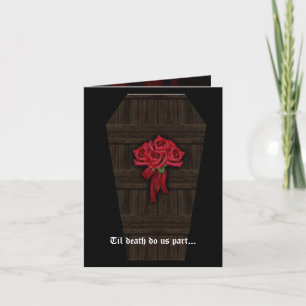 Coffin & Roses Goth Wedding Invitation Card