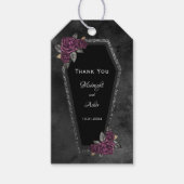 Coffin Rozen Halloween Dank u bruiloft Cadeaulabel (Voorkant)