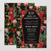 Coffin & Rozen R.I.P Vrijgezellenfeest Uitnodiging (Voorkant / Achterkant)