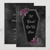 Coffin Rozen Sparkle Til Death Halloween Save The Date (Voorkant / Achterkant)