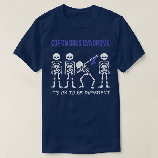 Coffin Siris Syndroom Dabbing Skeleton Ok, Di T-shirt (Design voorkant)