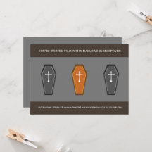 Coffin Sleepover Party uitnodiging