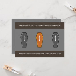 Coffin Sleepover Party uitnodiging