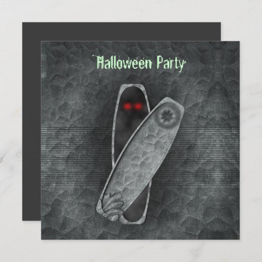 Coffin - uitnodiging voor Halloween (Voorkant / Achterkant)