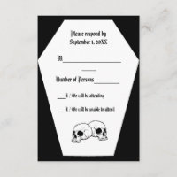 Coffin (zwart) RSVP-kaart