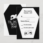 Coffin (zwart) RSVP-kaart RSVP Kaartje (Voorkant / Achterkant)