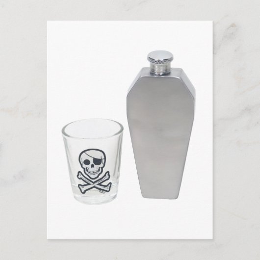 CoffinFlaskShotGlass070109 Briefkaart (Voorkant)