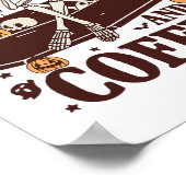 Coffins en koffie grappig skelet Halloween Poster (Hoek)