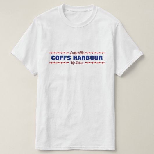 COFFS HARBOR - Mijn huis - Australië; Harten T-shirt (Design voorkant)